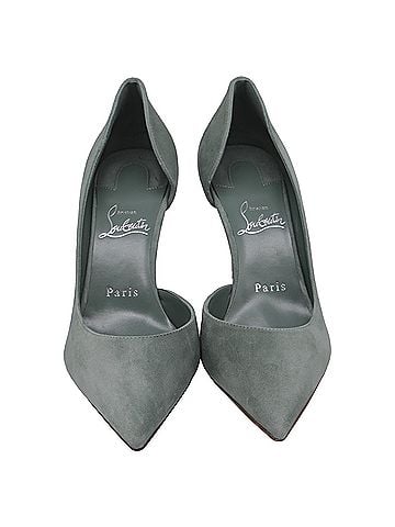 Christian Louboutin Christian Louboutin Iriza 85 Pumps in Green Suede (view 2)