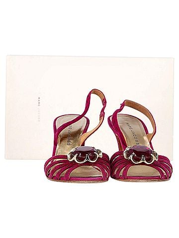 Marc Jacobs Marc Jacobs Slingback Sandals in Pink Suede (view 2)
