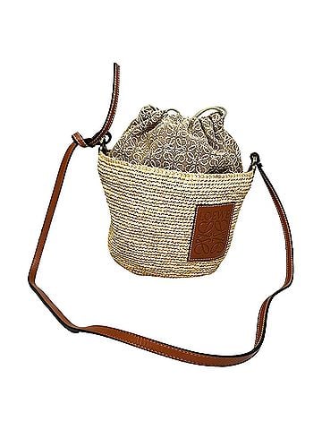 Loewe Loewe Pochette Bucket Bag in Tan Raffia (view 1)