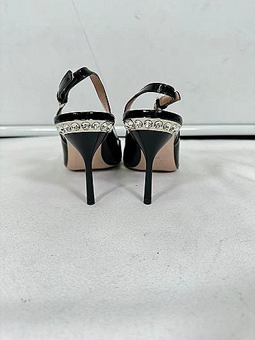 Miu Miu Miu Miu Embellished Slingback Pumps in Black Patent Leather (view 2)