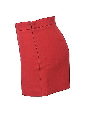 Mario Valentino  Valentino Garavani High-Waisted Mini Shorts in Red Wool (view 2)