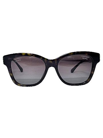 Chanel Chanel Tortoiseshell Square Sunglasses in Brown Acetate (view 1)