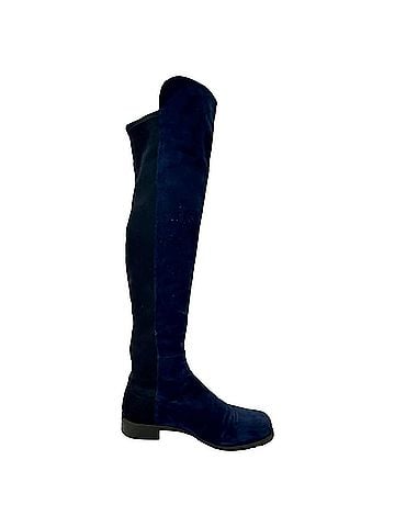 Stuart Weitzman Stuart Weitzman Knee Length Boots in Navy Blue Suede  (view 1)