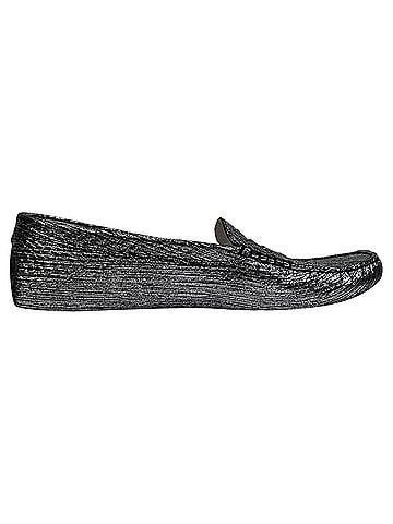 Tod's  Tod's Metallic-Accent Loafers in Silver Leather (view 1)