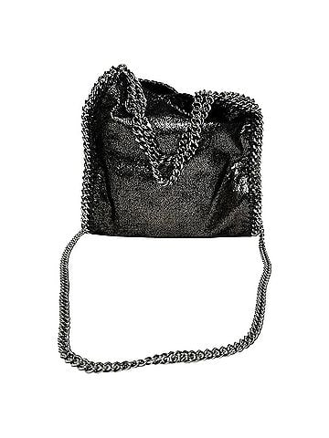 Stella McCartney Stella McCartney Falabella Shoulder Bag in Black Metallic Faux Leather (view 1)