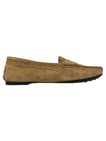 Tod's Tod's City Gommino Loafers in Brown Suede (view 1)