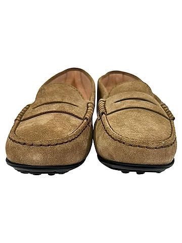 Tod's Tod's City Gommino Loafers in Brown Suede (view 2)
