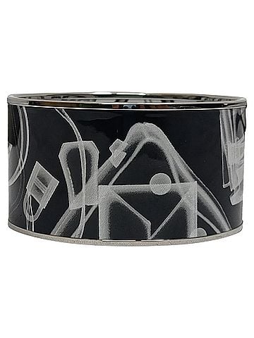 Hermès Hermès Please, Check-In Bangle Bracelet in Black Metal (view 1)