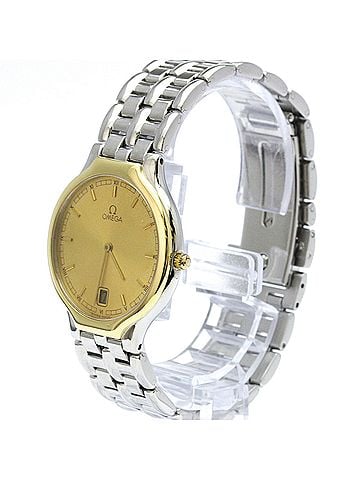Omega OMEGA De Ville K18 Gold Steel Quartz Mens Watch 196.0316 Polished (view 2)