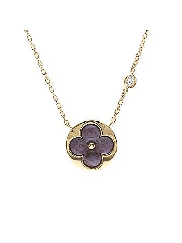 Louis Vuitton Louis Vuitton Sun Blossom Purple Jade Necklace Pink Gold (18K) Men,Women Fashion Necklace (Pink Gold) (view 1)