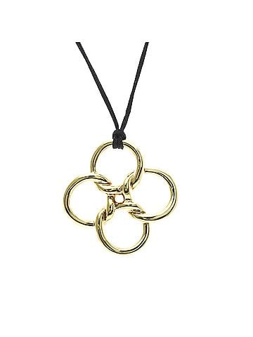 Tiffany & Co. Tiffany Quadrofolio Cord Necklace Yellow Gold (18K) No Stone Women,Men Fashion Necklace (Gold) (view 1)