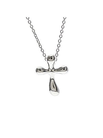 Tiffany & Co. Tiffany Cross Necklace Platinum No Stone Men,Women Fashion Necklace (Silver) (view 1)