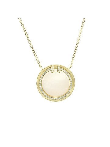 Tiffany & Co. Tiffany T Two Circle Diamond Necklace Yellow Gold (18K) Diamond,Mother Of Pearl Men,Women Fashion Necklace (Gold) (view 1)