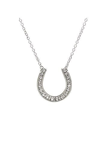 Tiffany & Co. Tiffany Horseshoe Diamond Necklace Platinum Diamond Men,Women Fashion Necklace (Silver) (view 2)