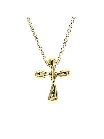 Tiffany & Co. Tiffany Small Cross Necklace Yellow Gold (18K) No Stone Men,Women Fashion Necklace (Gold) (view 2)