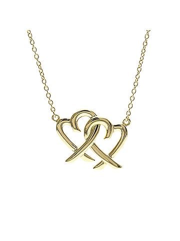 Tiffany & Co. Tiffany Double Loving Heart Necklace Yellow Gold (18K) No Stone Women,Men Fashion Necklace (Gold) (view 1)