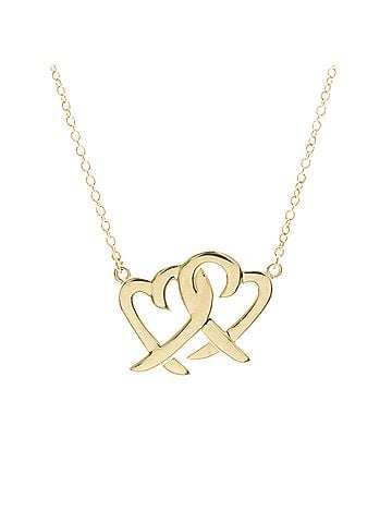 Tiffany & Co. Tiffany Double Loving Heart Necklace Yellow Gold (18K) No Stone Women,Men Fashion Necklace (Gold) (view 2)
