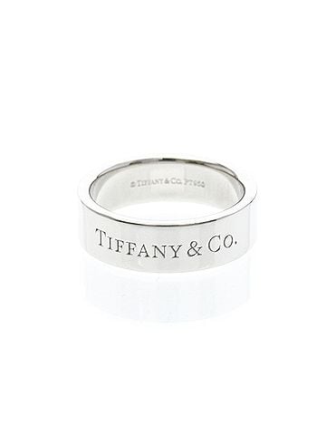 Tiffany & Co. Tiffany Flat Band Ring LM Platinum Fashion No Stone Band Ring Silver (view 1)