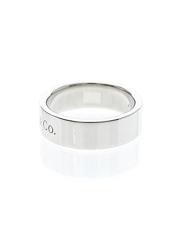 Tiffany & Co. Tiffany Flat Band Ring LM Platinum Fashion No Stone Band Ring Silver (view 2)