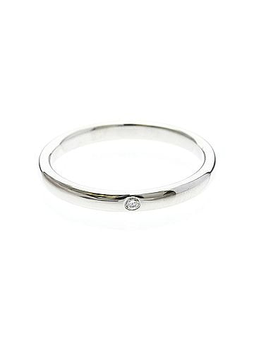 Tiffany & Co. Tiffany Stacking Band Ring 1P Diamond Platinum Fashion Diamond Band Ring Silver (view 1)