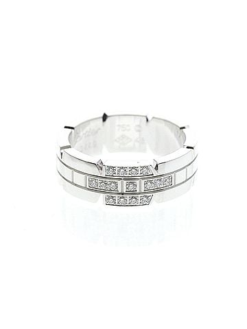 Cartier Cartier Tank Française Ring With Diamonds White Gold (18K) Fashion Diamond Band Ring Silver (view 1)