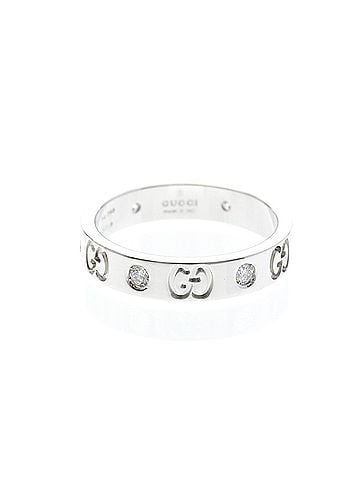 Gucci Gucci Icon Ring Diamond White Gold (18K) Fashion Diamond Band Ring Silver (view 1)