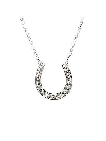Tiffany & Co. Tiffany Horseshoe Diamond Necklace Platinum Diamond Men,Women Fashion Necklace (Silver) (view 2)