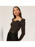 Elliatt Black Silver Long Sleeve Blouse Size M - photo 4