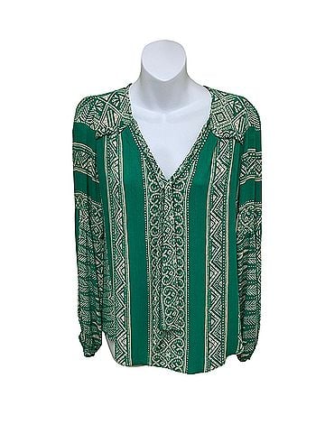 Hale Bob Boho Geometric Tile Long Sleeve Blouse (view 1)