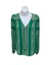 Hale Bob Aztec Or Tribal Print Green Long Sleeve Blouse Size XS - photo 1