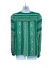Hale Bob Aztec Or Tribal Print Green Long Sleeve Blouse Size XS - photo 2
