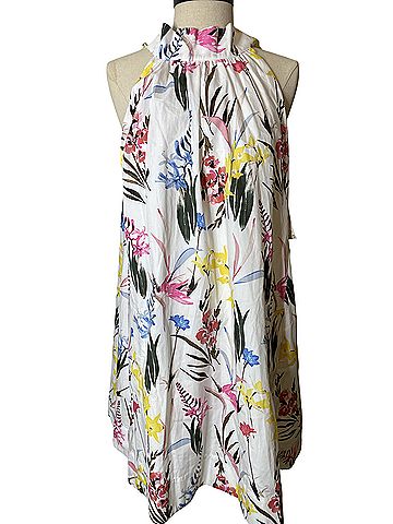 Maeve Anthropologie Lucey Poplin Halter  Mini Cocktail Dress (view 2)