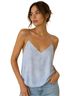Naadam 100% Silk Tie-dye Blue Sleeveless Top Size L - photo 1