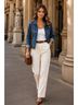 Old Navy Solid Blue Denim Jacket Size M - photo 5