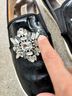 Badgley Mischka Black Silver White Flats Size 7 1/2 - photo 4