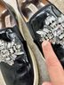 Badgley Mischka Black Silver White Flats Size 7 1/2 - photo 3