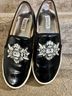Badgley Mischka Black Silver White Flats Size 7 1/2 - photo 10