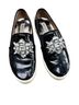 Badgley Mischka Black Silver White Flats Size 7 1/2 - photo 2
