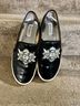 Badgley Mischka Black Silver White Flats Size 7 1/2 - photo 6