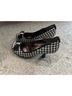 Sofft Houndstooth Black White Gold Heels Size 7 - photo 3