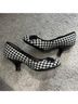 Sofft Houndstooth Black White Gold Heels Size 7 - photo 5