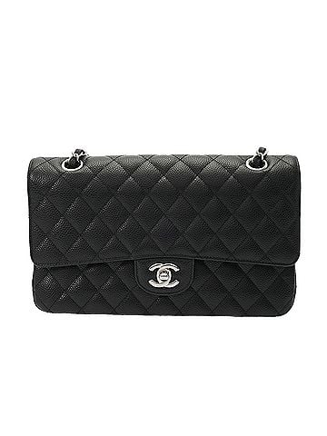 Chanel CHANEL Matelassé Double Flap Chain Shoulder Bag 25 Black A01112 Women's Caviar Skin A Rank Used Ginzo (view 2)