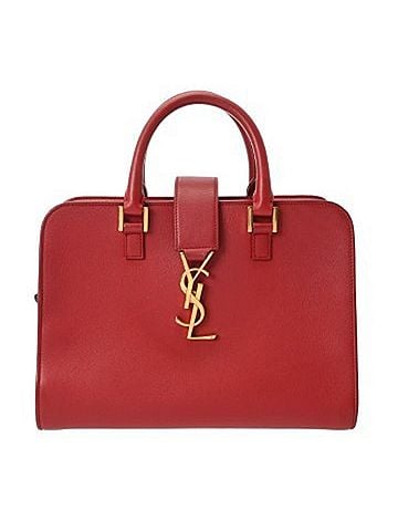 Saint Laurent SAINT LAURENT Baby Cabas Handbag, Red, 372087, Women's, Calfskin, B Rank, Used, Ginzo (view 1)