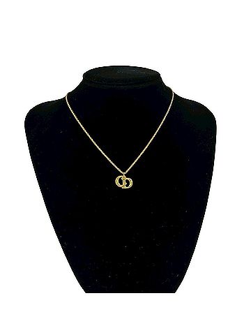 Christian Dior Christian Dior Vintage CD Logo GP Necklace Pendant Accessory Gold 20253 (view 2)