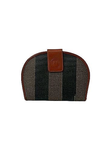 Fendi FENDI Vintage Pecan Pattern Leather Bi-fold Wallet Mini Billfold Coin Purse Brown Black 59908 (view 1)