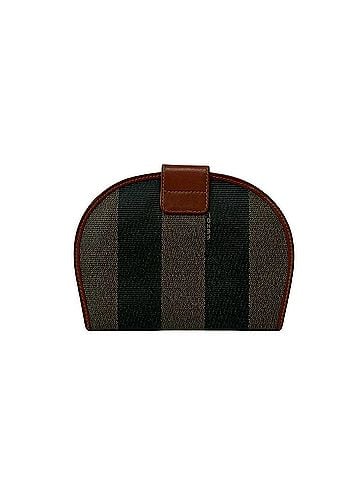 Fendi FENDI Vintage Pecan Pattern Leather Bi-fold Wallet Mini Billfold Coin Purse Brown Black 59908 (view 2)