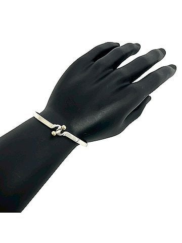 Tiffany & Co. TIFFANY&Co. Tiffany Double Hook Bangle, Sterling Silver 925, 18K Yellow Gold Bracelet, 00599 (view 2)