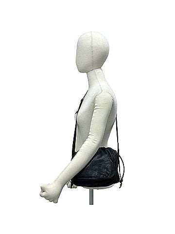 Loewe LOEWE Vintage Anagram Logo Nappa Leather Drawstring Mini Shoulder Bag/Pouch, Black, 34797 (view 2)