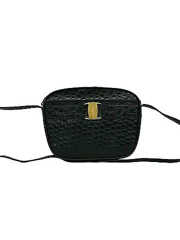 Salvatore Ferragamo Salvatore Ferragamo Vintage Vara Leather Shoulder Bag/Pouch, Black, 96167 (view 1)