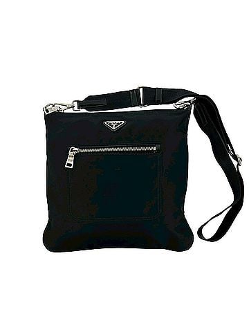 Prada PRADA Prada Triangle Logo Plate Hardware Tessuto Nylon Patent Leather Shoulder Bag Pouch Sacoche Black 94313 (view 1)